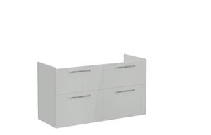 VitrA Root Flat 120cm 4 Drawer Washbasin Unit - Shiny Pearl Grey
