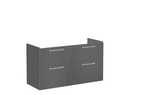 VitrA Root Flat 120cm 4 Drawer Washbasin Unit - Anthracite High Gloss