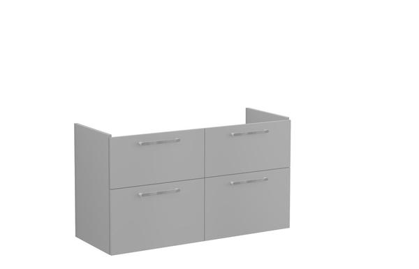 VitrA Root Flat 120cm 4 Drawer Washbasin Unit - Matt Rock Grey
