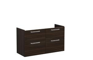 VitrA Root Flat 120cm 4 Drawer Washbasin Unit - Walnut