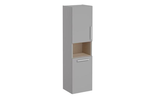 VitrA Root Flat 40cm 2 Door Semi-Tall Unit w/Laundry Basket (LH Hinge) - Matt Rock Grey