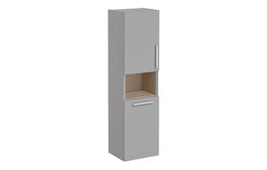 VitrA Root Flat 40cm 2 Door Semi-Tall Unit w/Laundry Basket (LH Hinge) - Matt Rock Grey