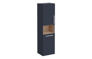 VitrA Root Flat 40cm 2 Door Semi-Tall Unit w/Laundry Basket (LH Hinge) - Matt Dark Blue