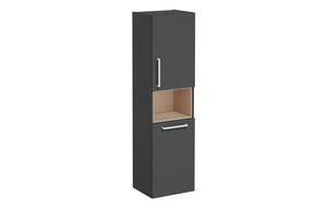 VitrA Root Flat 40cm 2 Door Semi-Tall Unit w/Laundry Basket (RH Hinge) - Matt Storm Grey
