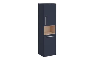 VitrA Root Flat 40cm 2 Door Semi-Tall Unit w/Laundry Basket (RH Hinge) - Matt Dark Blue