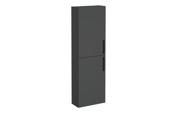VitrA Root Flat 55cm 2 Door Slim Tall Unit (LH Hinge) - Matt Storm Grey