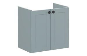 VitrA Root Classic 60cm 2 Door Wall Hung Slim Washbasin Unit - Matt Fjord Green