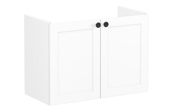 VitrA Root Classic 80cm 2 Door Wall Hung Slim Washbasin Unit - Matt White