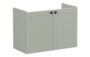 VitrA Root Classic 80cm 2 Door Wall Hung Slim Washbasin Unit - Matt Retro Green