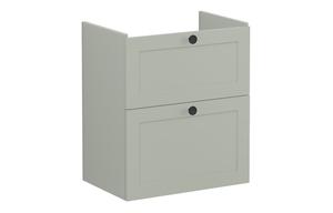 VitrA Root Classic 60cm 2 Drawer Slim Washbasin Unit - Matt Retro Green