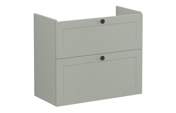 VitrA Root Classic 80cm 2 Drawer Slim Washbasin Unit - Matt Retro Green