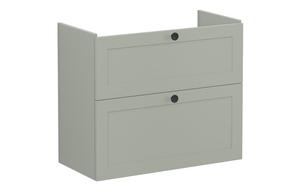 VitrA Root Classic 80cm 2 Drawer Slim Washbasin Unit - Matt Retro Green
