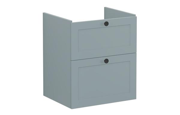 VitrA Root Classic 60cm 2 Drawer Washbasin Unit - Matt Fjord Green