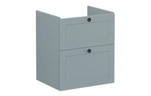 VitrA Root Classic 60cm 2 Drawer Washbasin Unit - Matt Fjord Green