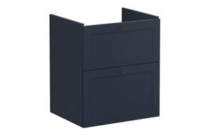 VitrA Root Classic 60cm 2 Drawer Washbasin Unit - Matt Dark Blue