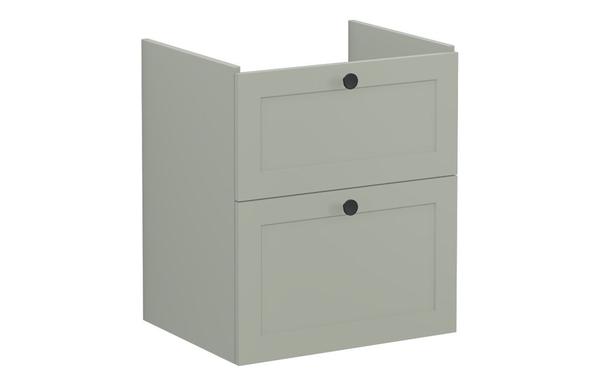 VitrA Root Classic 60cm 2 Drawer Washbasin Unit - Matt Retro Green