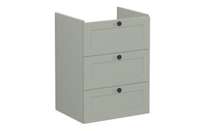 VitrA Root Classic 60cm 3 Drawer Washbasin Unit - Matt Retro Green