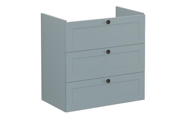 VitrA Root Classic 80cm 3 Drawer Washbasin Unit - Matt Fjord Green