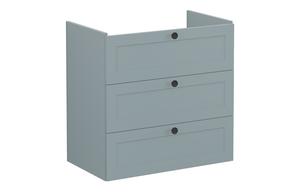 VitrA Root Classic 80cm 3 Drawer Washbasin Unit - Matt Fjord Green