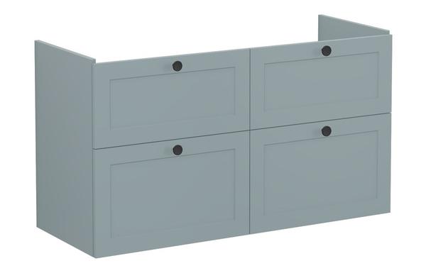 VitrA Root Classic 120cm 4 Drawer Washbasin Unit - Matt Fjord Green