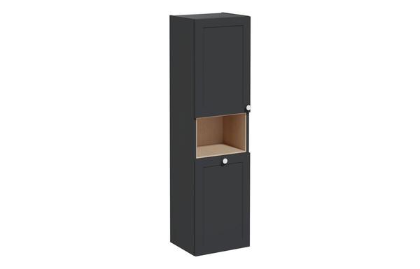 VitrA Root Classic 40cm 2 Door Semi-Tall Unit w/Laundry Basket (LH Hinge) - Matt Graphite