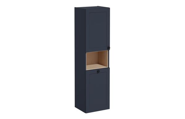 VitrA Root Classic 40cm 2 Door Semi-Tall Unit w/Laundry Basket (LH Hinge) - Matt Dark Blue