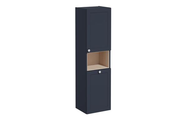 VitrA Root Classic 40cm 2 Door Semi-Tall Unit w/Laundry Basket (RH Hinge) - Matt Dark Blue
