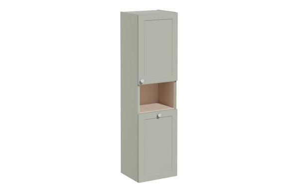 VitrA Root Classic 40cm 2 Door Semi-Tall Unit w/Laundry Basket (RH Hinge) - Matt Retro Green