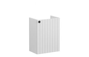 VitrA Root Groove 40cm 1 Door Wall Hung Slim Washbasin Unit (RH Hinge) - Matt Light Grey