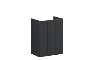 VitrA Root Groove 40cm 1 Door Wall Hung Slim Washbasin Unit (RH Hinge) - Matt Graphite