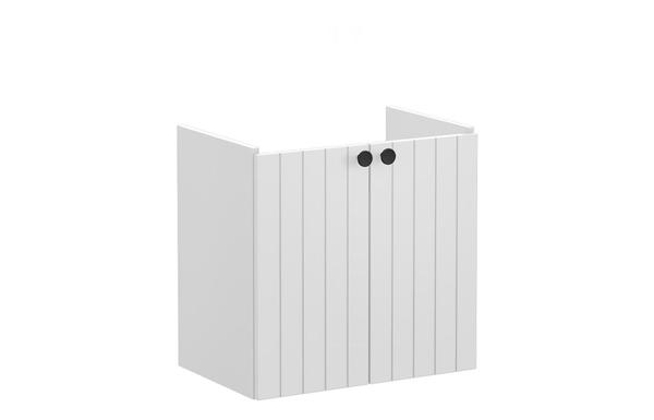 VitrA Root Groove 60cm 2 Door Wall Hung Slim Washbasin Unit - Matt Light Grey