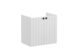 VitrA Root Groove 60cm 2 Door Wall Hung Slim Washbasin Unit - Matt Light Grey