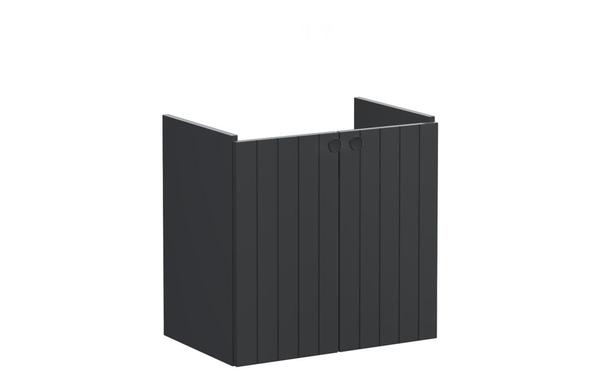 VitrA Root Groove 60cm 2 Door Wall Hung Slim Washbasin Unit - Matt Graphite