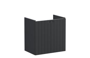 VitrA Root Groove 60cm 2 Door Wall Hung Slim Washbasin Unit - Matt Graphite