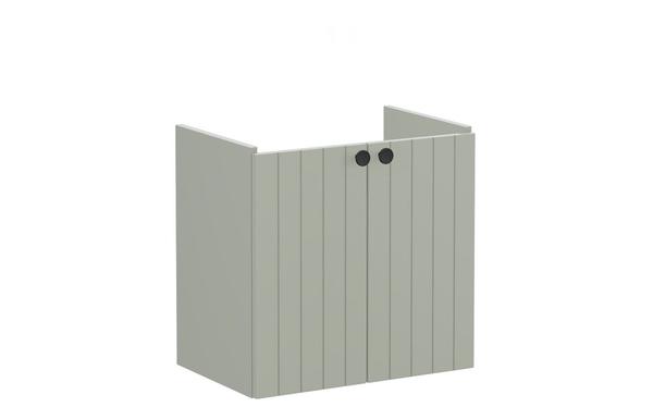 VitrA Root Groove 60cm 2 Door Wall Hung Slim Washbasin Unit - Matt Retro Green