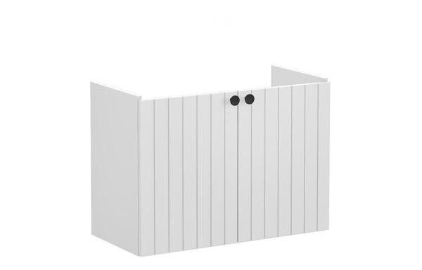 VitrA Root Groove 80cm 2 Door Wall Hung Slim Washbasin Unit - Matt Light Grey