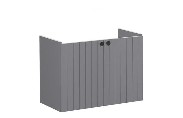 VitrA Root Groove 80cm 2 Door Wall Hung Slim Washbasin Unit - Matt Grey
