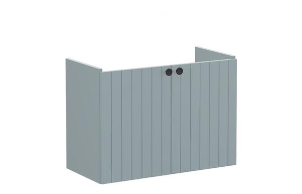VitrA Root Groove 80cm 2 Door Wall Hung Slim Washbasin Unit - Matt Fjord Green