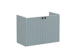 VitrA Root Groove 80cm 2 Door Wall Hung Slim Washbasin Unit - Matt Fjord Green