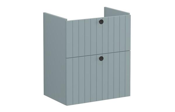 VitrA Root Groove 60cm 2 Drawer Slim Washbasin Unit - Matt Fjord Green