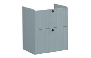 VitrA Root Groove 60cm 2 Drawer Slim Washbasin Unit - Matt Fjord Green