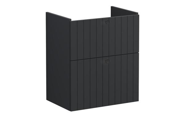 VitrA Root Groove 60cm 2 Drawer Slim Washbasin Unit - Matt Graphite