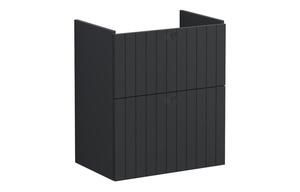 VitrA Root Groove 60cm 2 Drawer Slim Washbasin Unit - Matt Graphite