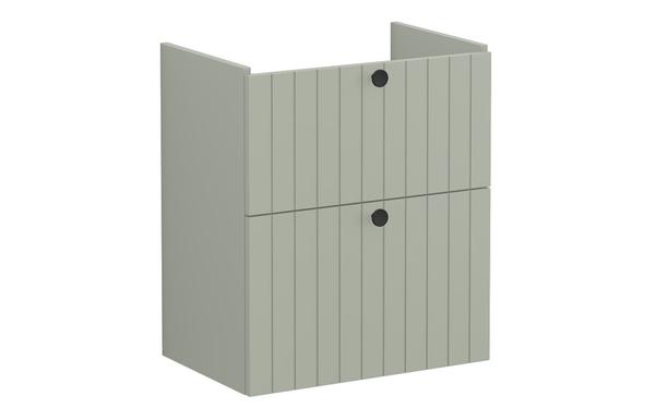 VitrA Root Groove 60cm 2 Drawer Slim Washbasin Unit - Matt Retro Green