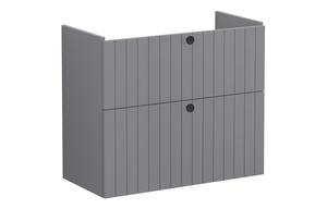 VitrA Root Groove 80cm 2 Drawer Slim Washbasin Unit - Matt Grey