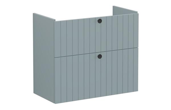 VitrA Root Groove 80cm 2 Drawer Slim Washbasin Unit - Matt Fjord Green