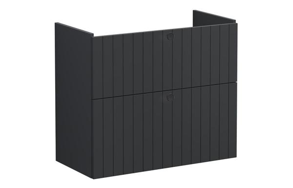 VitrA Root Groove 80cm 2 Drawer Slim Washbasin Unit - Matt Graphite