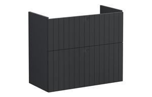VitrA Root Groove 80cm 2 Drawer Slim Washbasin Unit - Matt Graphite