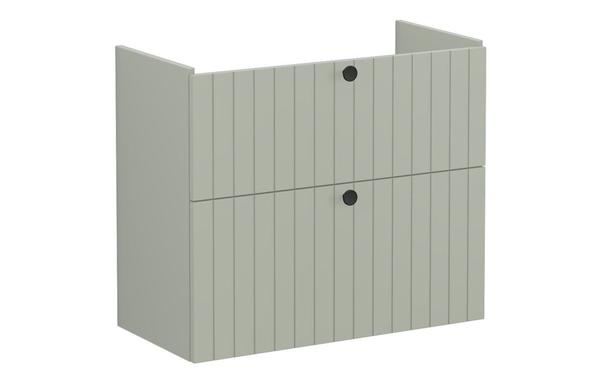 VitrA Root Groove 80cm 2 Drawer Slim Washbasin Unit - Matt Retro Green