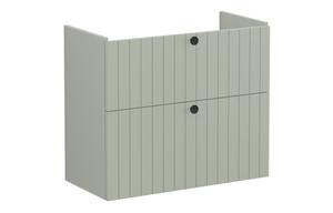 VitrA Root Groove 80cm 2 Drawer Slim Washbasin Unit - Matt Retro Green